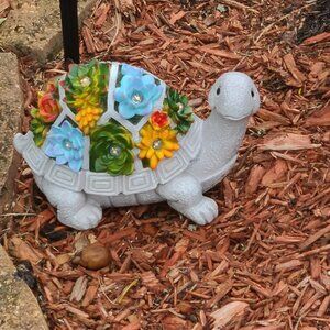 Outdoor Garden Turtle Solar Light Decor, Waterproof Resin Yard Patio Decor